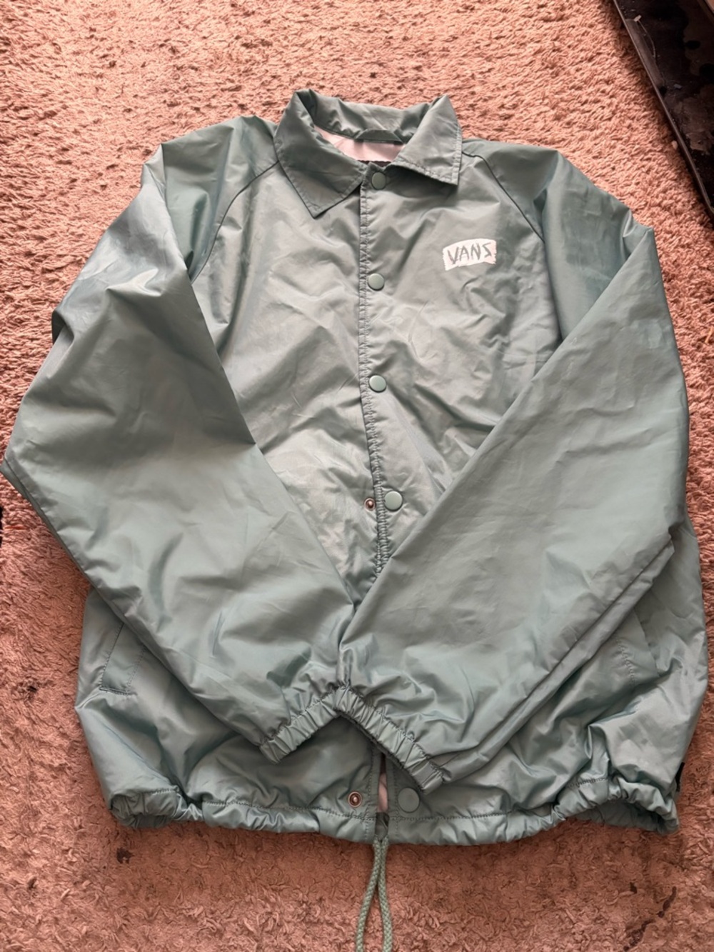 Vans Coach Jacket in Seafoam Green with White Logo
